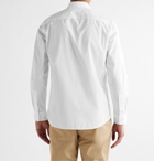 BURBERRY - Logo-Embroidered Cotton-Poplin Shirt - White