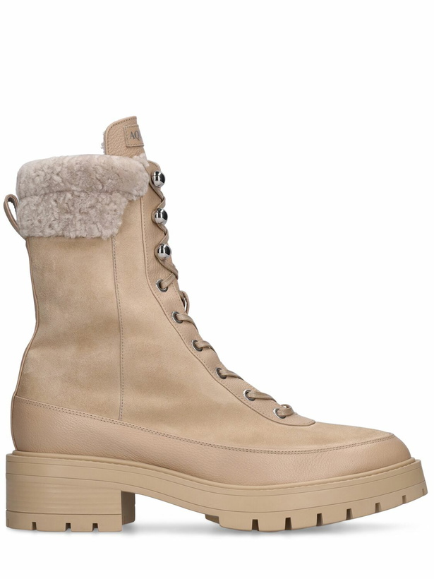 Photo: AQUAZZURA 25mm Very Cortina Suede Hiking Boots