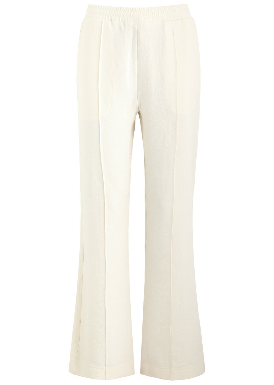JW Anderson Flared-leg Seersucker Trousers Off White JW Anderson