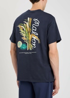 Malbon Origin Printed Cotton T-shirt Navy