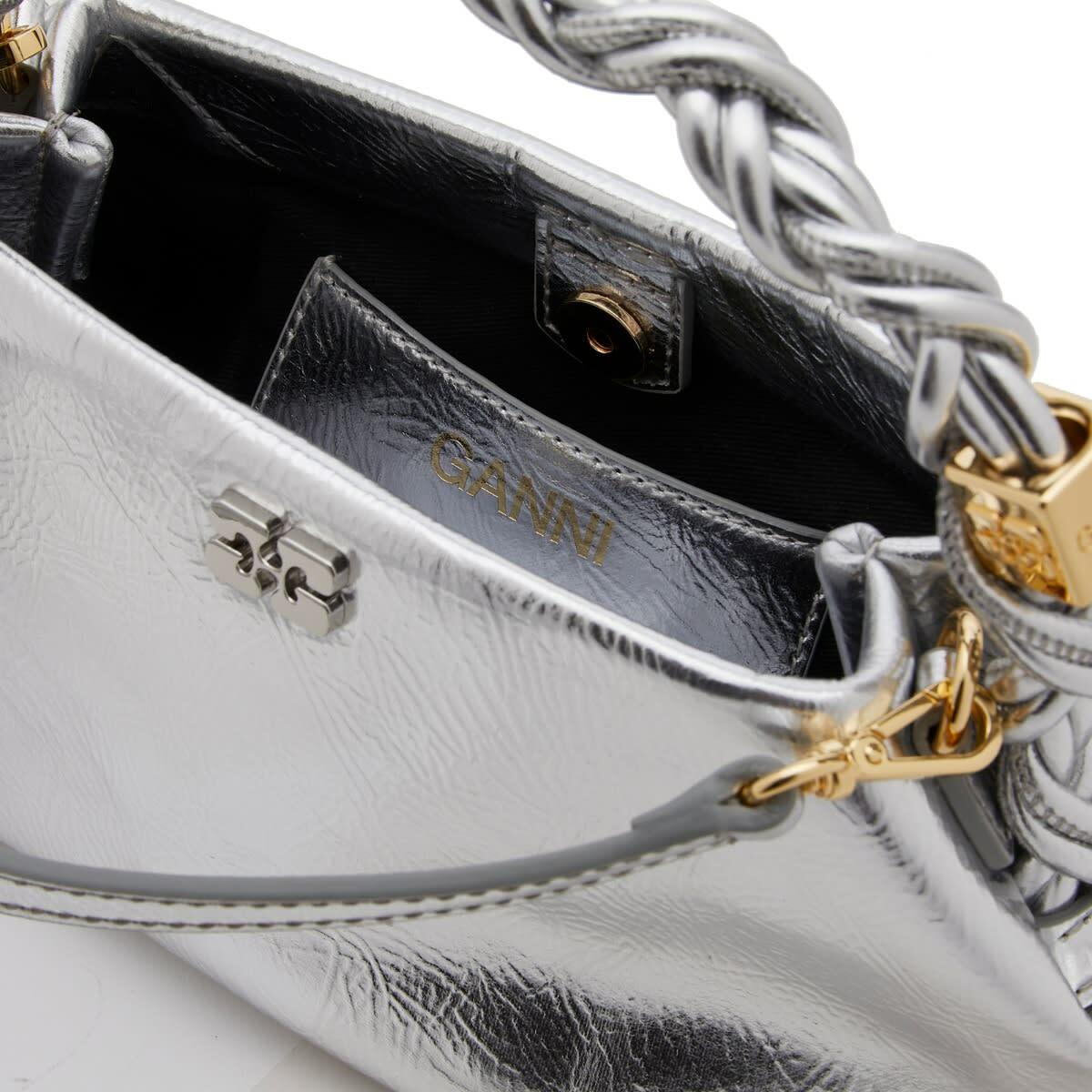 GANNI Women's Bou Bag Mini Metallic in Silver GANNI