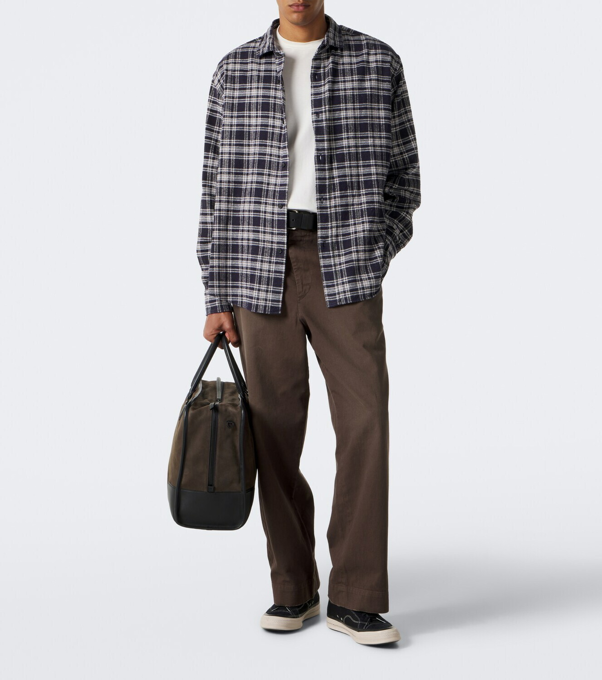 A.Presse Checked cotton and silk shirt
