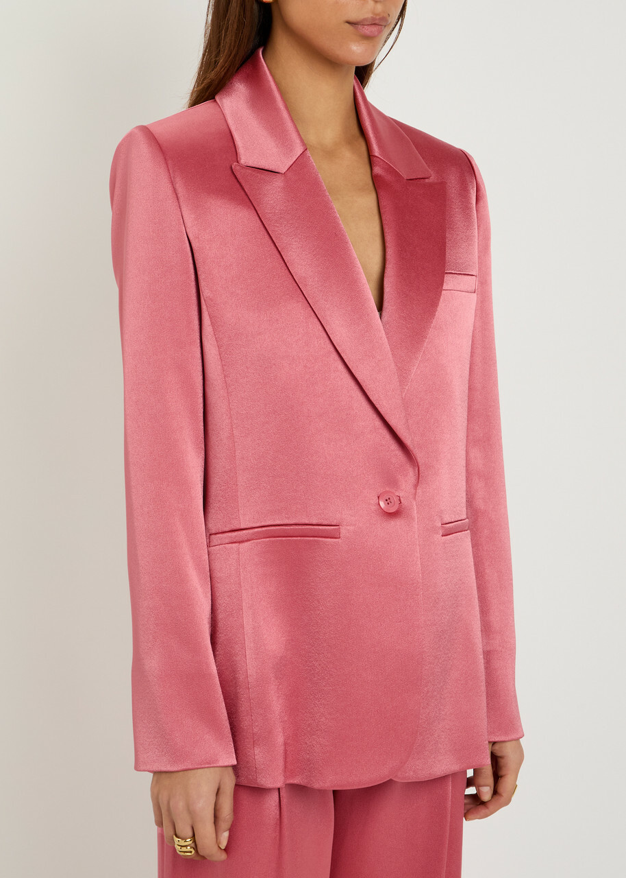 Alice + Olivia Billie Satin Blazer Pink