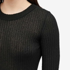 AMI Paris Women's Ribbed Long Sleeve Maxi Dress in Black