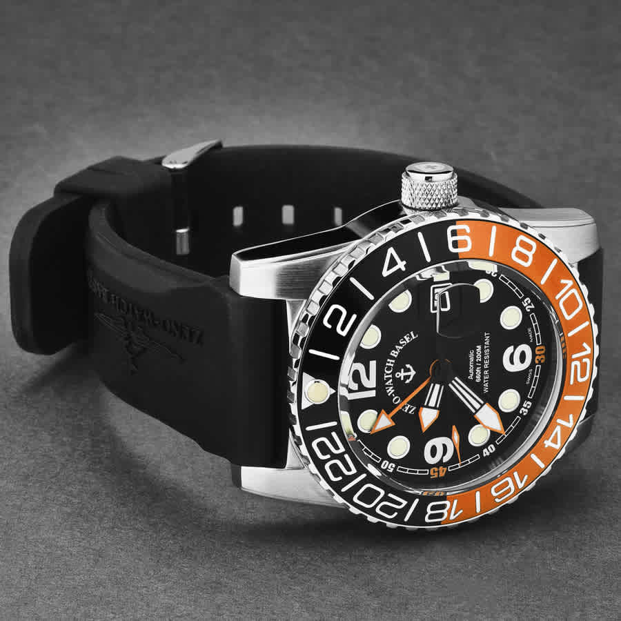 Zeno Airplane Diver World Time Automatic Black Dial Mens Watch 6349GMT-3-A15