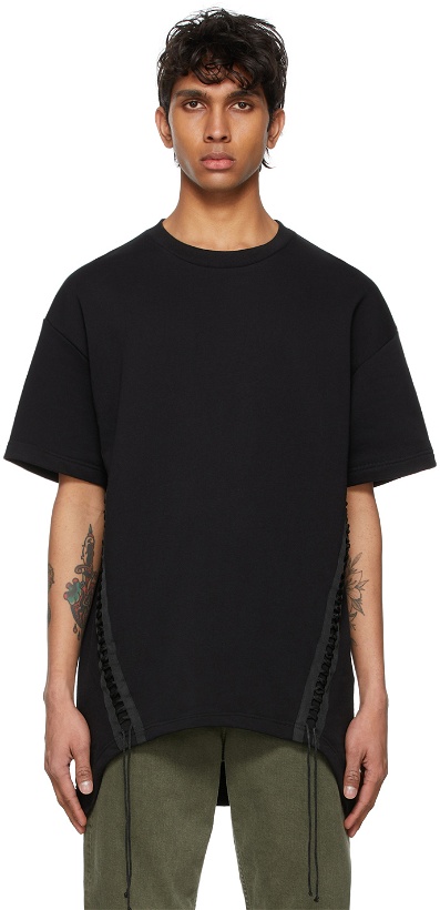 Photo: Helmut Lang Black French Terry Laced T-Shirt