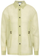 Issey Miyake Drawstring Organza Shirt Olive