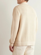 Sunspel - Honeycomb-Knit Cotton Zip-Up Cardigan - White