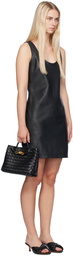 Bottega Veneta Black Nappa Leather Minidress