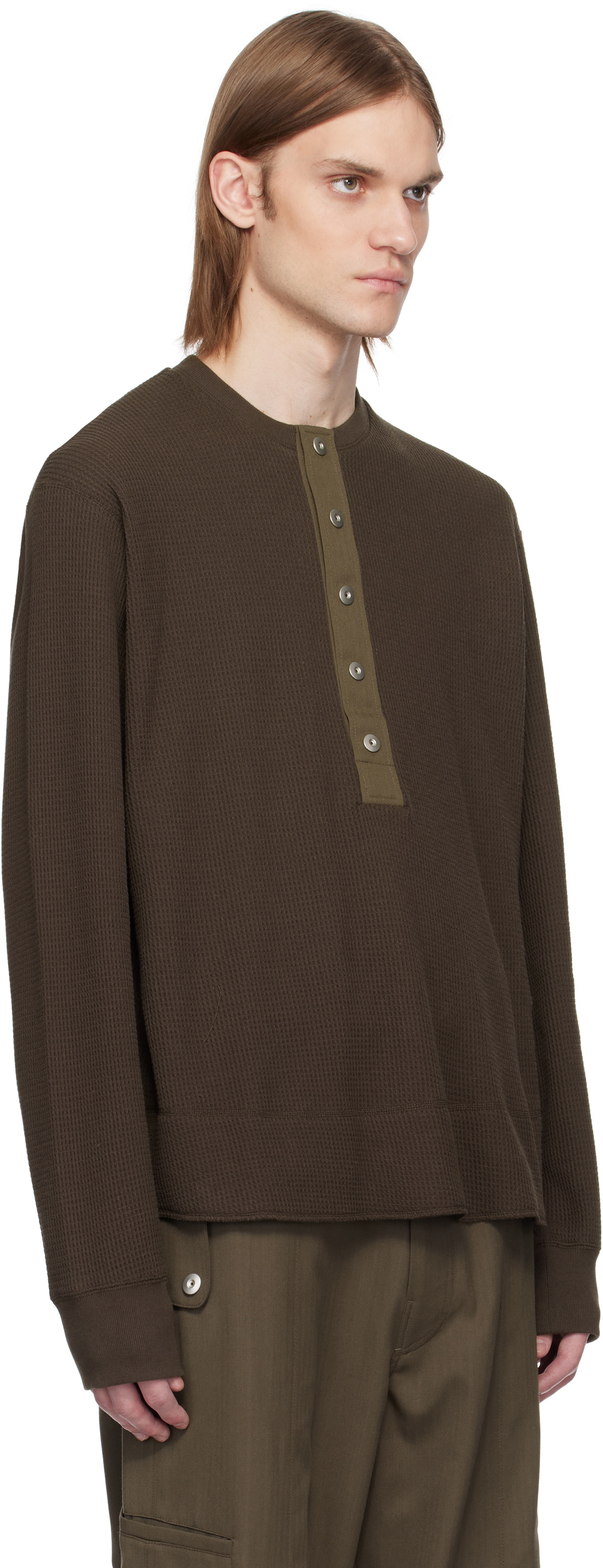 Omar Afridi Brown Henry Neck Henley
