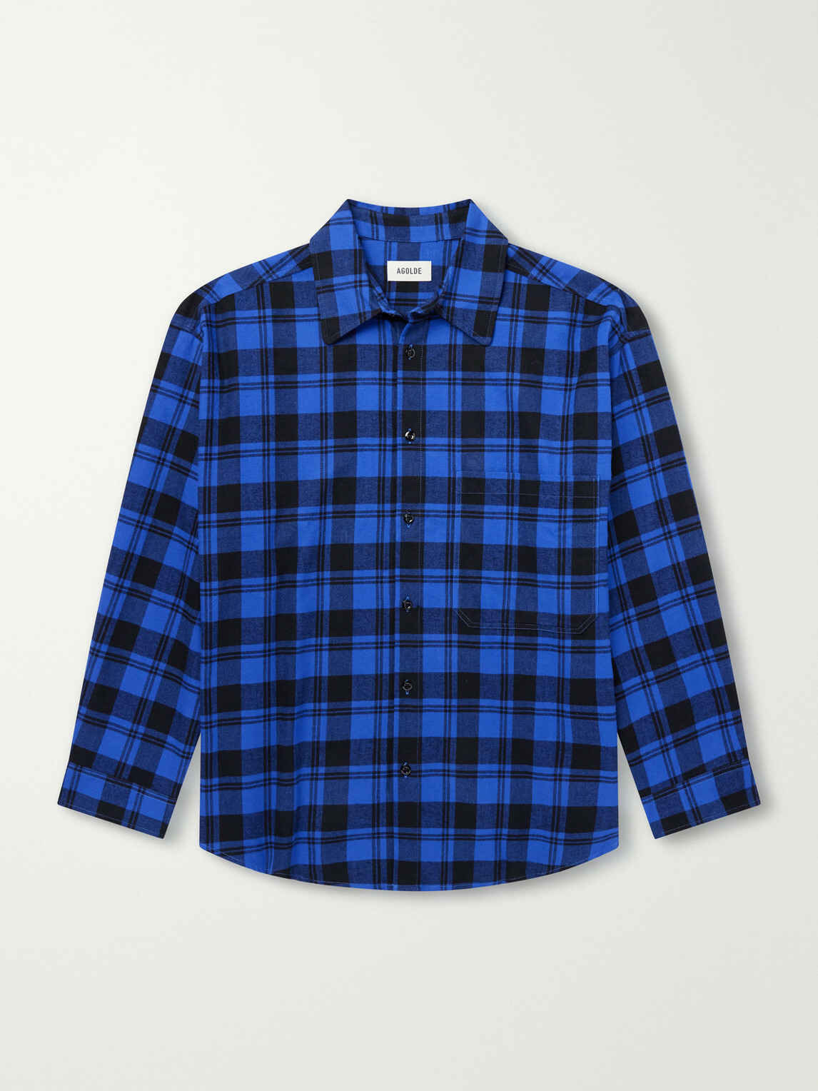AGOLDE - Stanhope Checked Cotton-Flannel Shirt - Blue