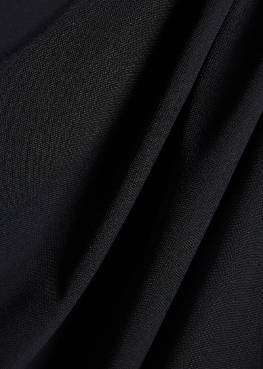 High Aslant Draped Stretch-jersey top Black