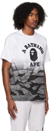 BAPE White & Black Tiger Camo Gradation College T-Shirt