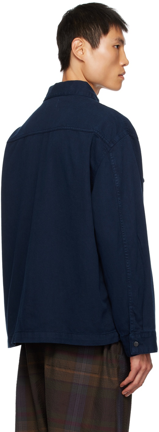 LEMAIRE Navy Garment-Dyed Denim Jacket Lemaire