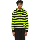 McQ Alexander McQueen Black and Yellow Monster Stripe Patch Big Hoodie