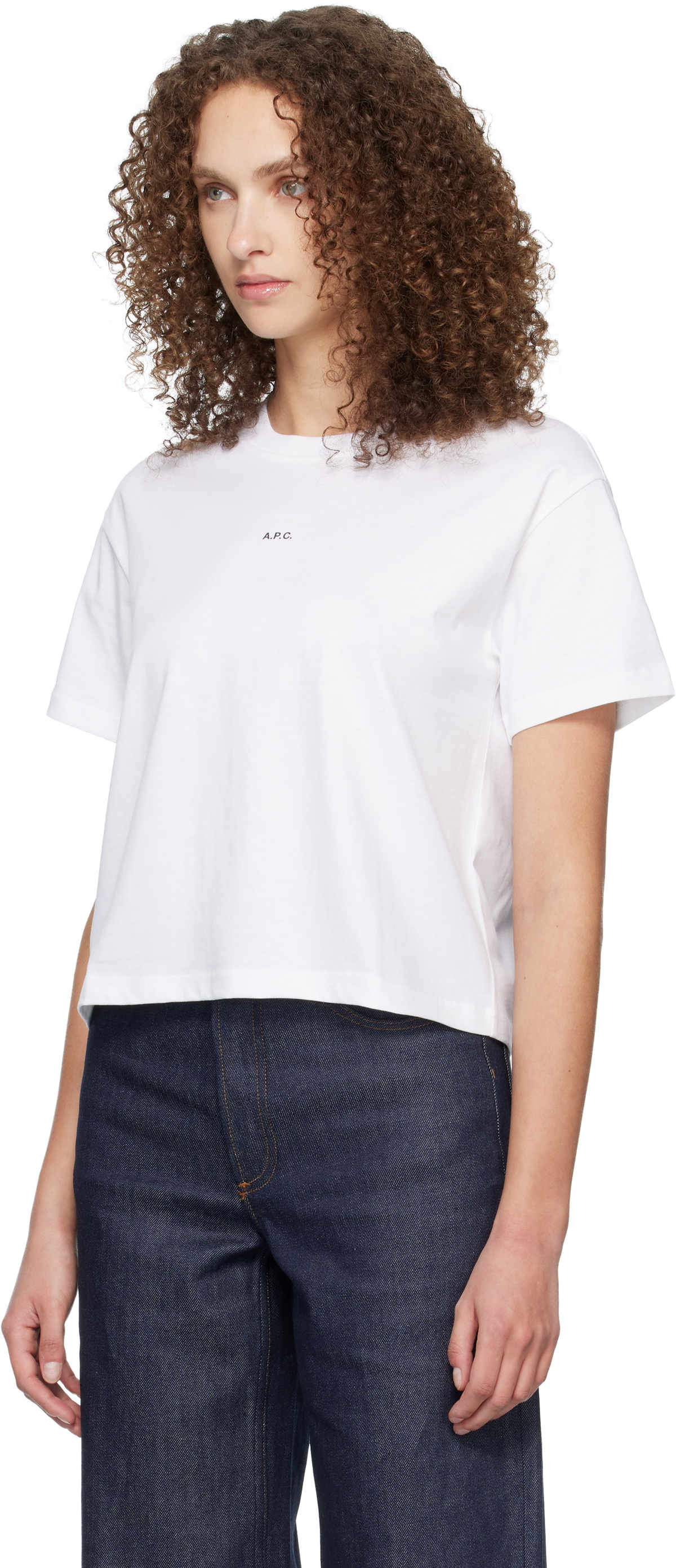 A.P.C. White Boxy Micro Logo T-shirt