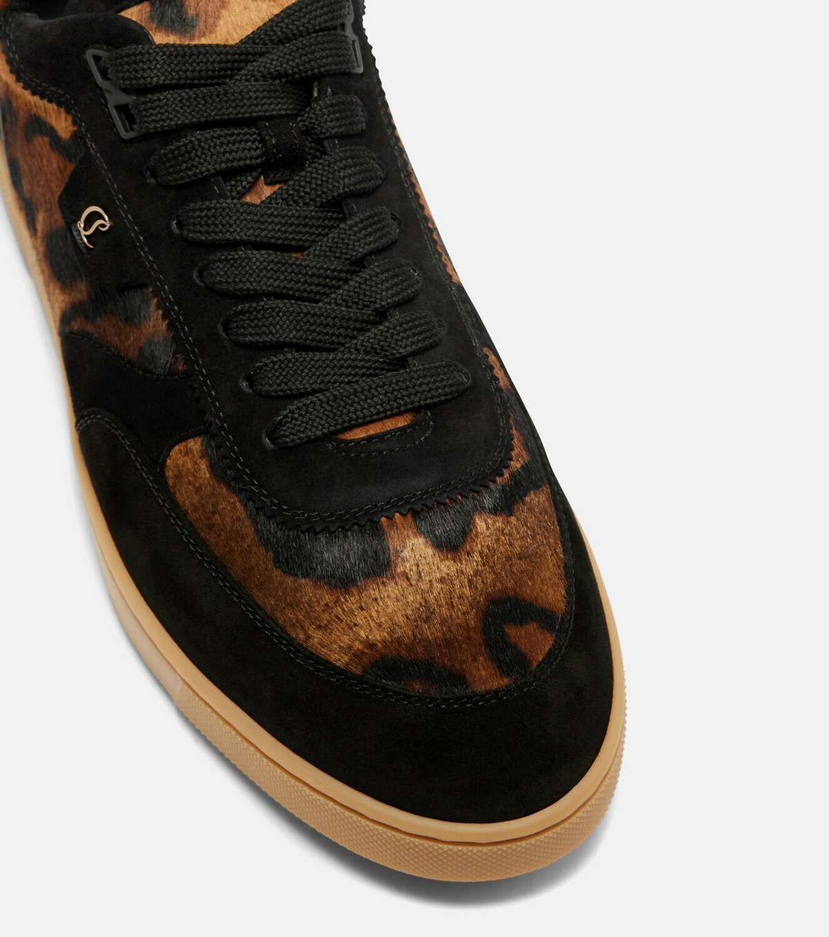 Christian Louboutin Suede-trimmed calf hair sneakers
