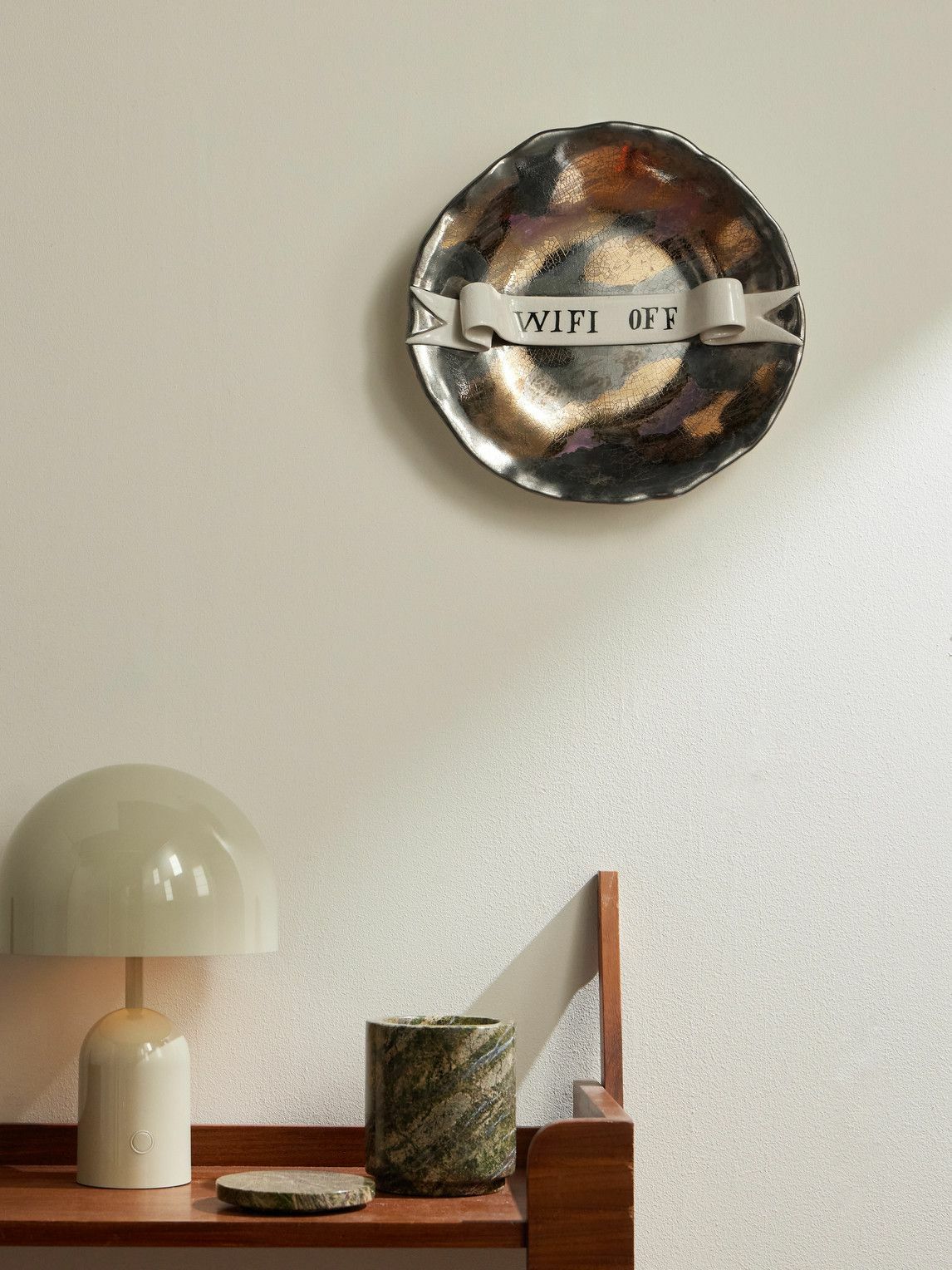 L'Objet - Ruan Hoffmann Wifi Off Painted Earthenware Plate