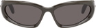 Balenciaga Gray Swift Oval Sunglasses