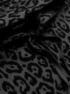 Dolce & Gabbana - Leopard-Flocked Cotton-Jersey Hoodie - Black