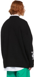 Raf Simons Black Fred Perry Edition Oversized V-Neck Sweater