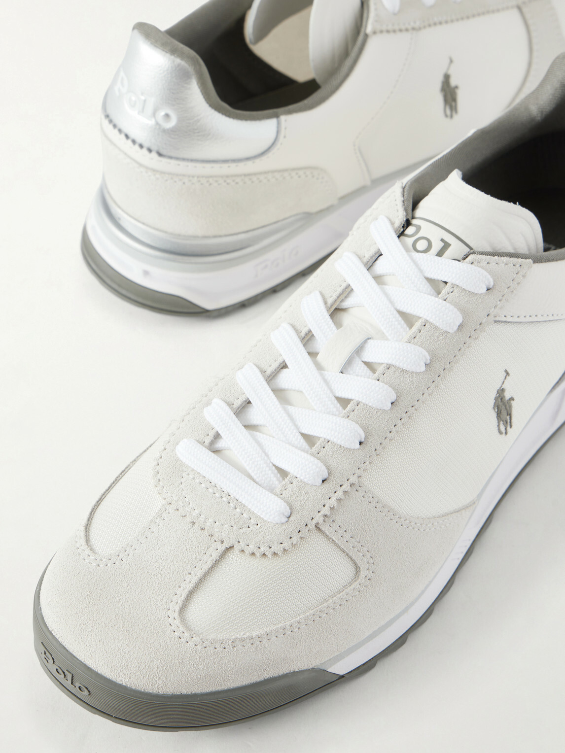 Polo Ralph Lauren - Varick Suede and Leather-trimmed Sneakers - White
