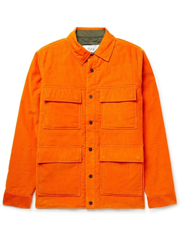 Photo: Aztech Mountain - Zaugg Panelled Cotton-Blend Corduroy and Quilted Ski Shirt - Orange