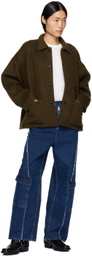 JieDa Indigo Switching Denim Cargo Pants