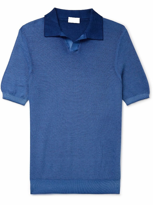 Photo: Altea - Slim-Fit Cotton-Piqué Polo Shirt - Blue