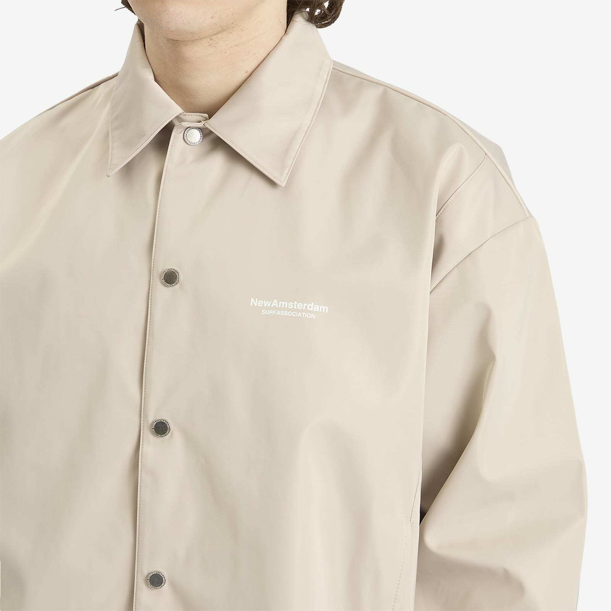 New Amsterdam Surf Association Men's Logo Coach Jacket in Warm Sand