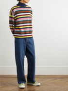 Allude - Striped Wool and Cashmere-Blend Rollneck Sweater - Blue