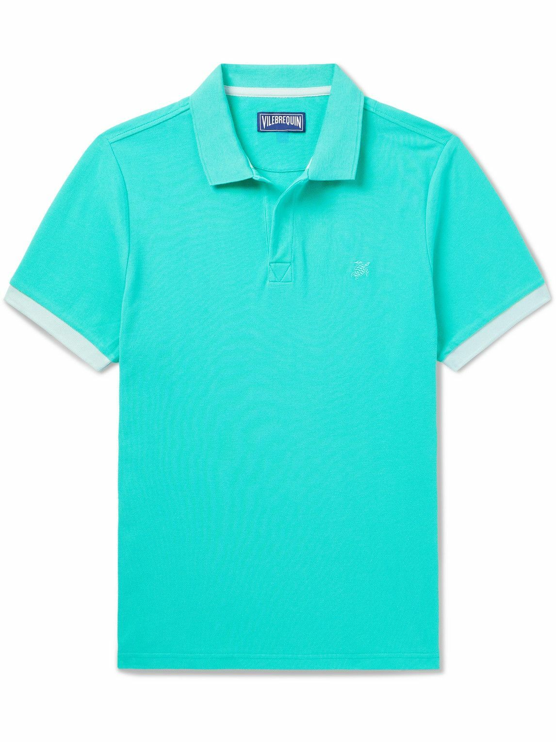 Vilebrequin - Slim-Fit Logo-Embroidered Organic Cotton-Piqué Polo Shirt - Blue