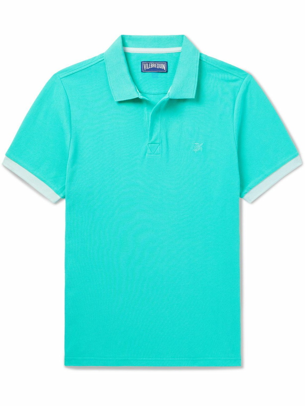 Photo: Vilebrequin - Slim-Fit Logo-Embroidered Organic Cotton-Piqué Polo Shirt - Blue