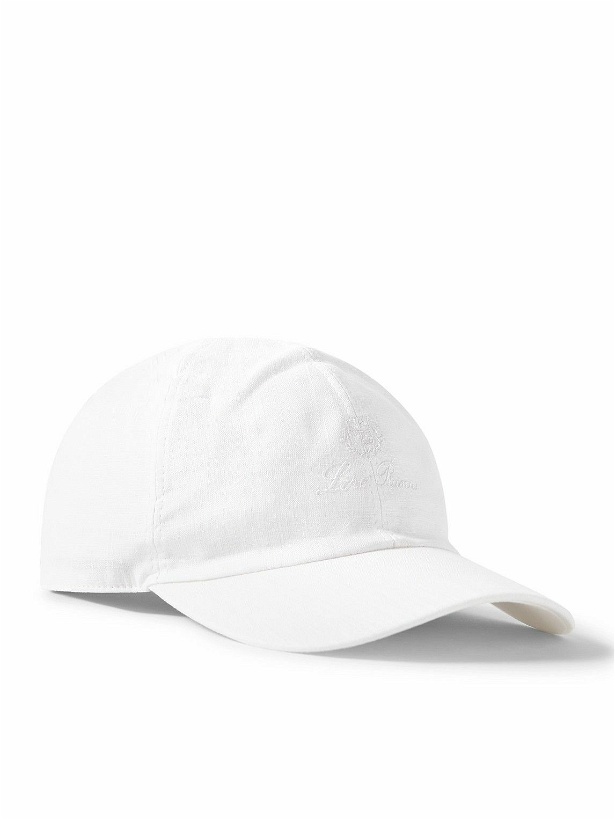 Photo: Loro Piana - Logo-Embroidered Linen Baseball Cap - White