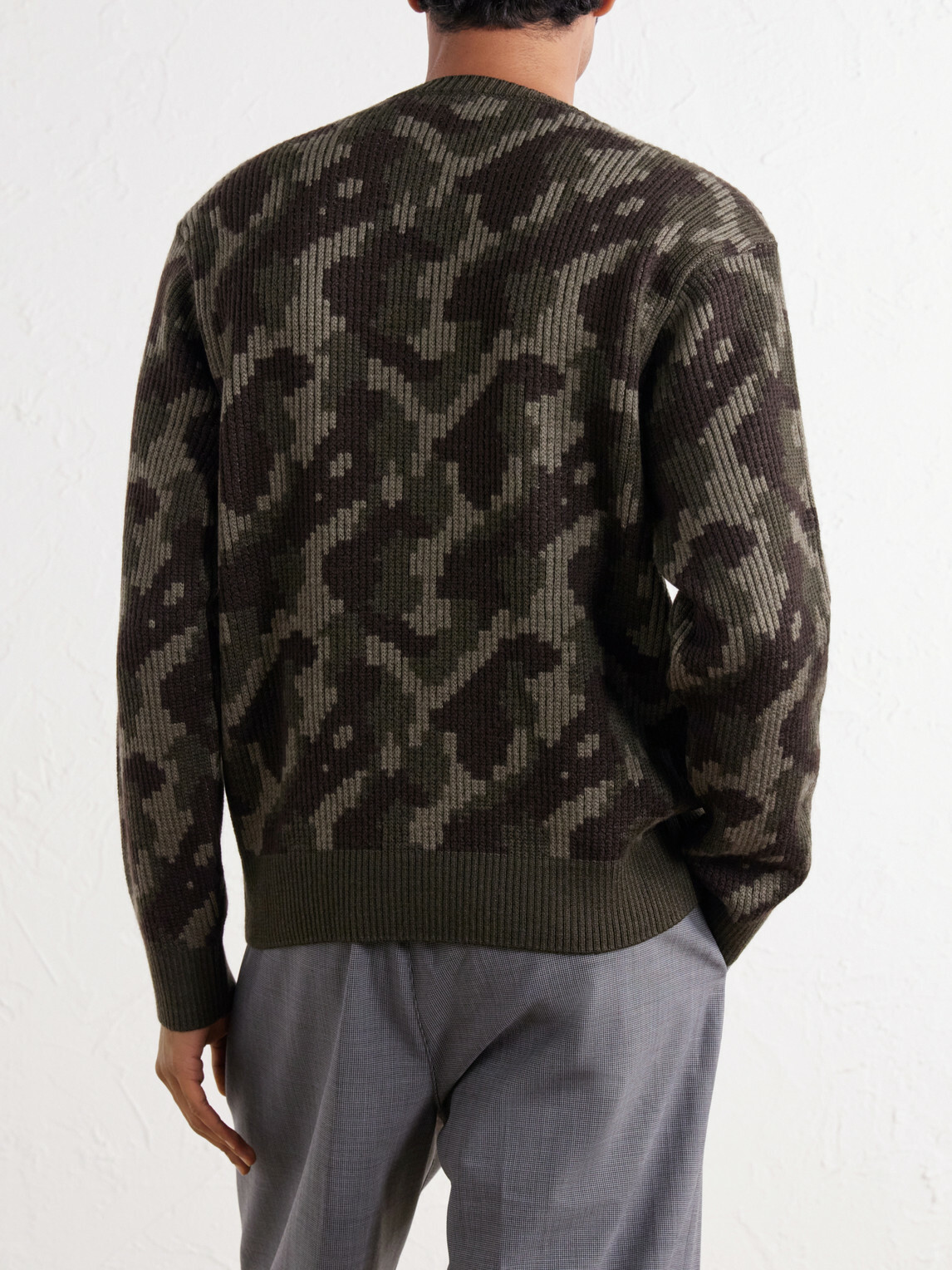 Aimé Leon Dore - Camouflage-Ribbed Wool Sweater - Green