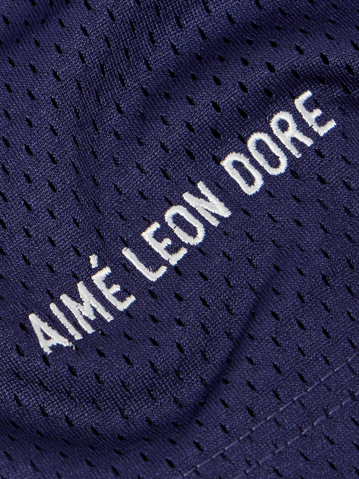 Aimé Leon Dore - Straight-Leg Logo-Print Mesh Shorts - Blue