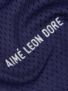 Aimé Leon Dore - Straight-Leg Logo-Print Mesh Shorts - Blue