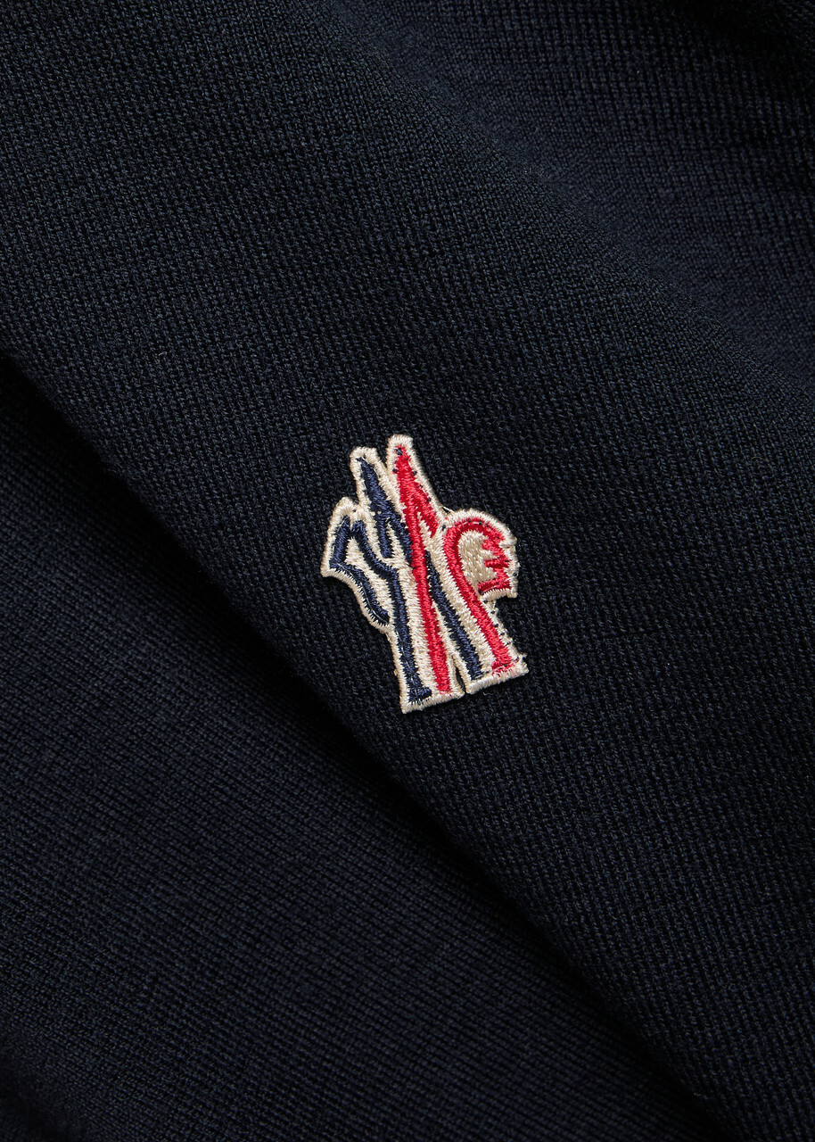 Moncler Grenoble Panelled Roll-neck Wool-blend Jumper Navy