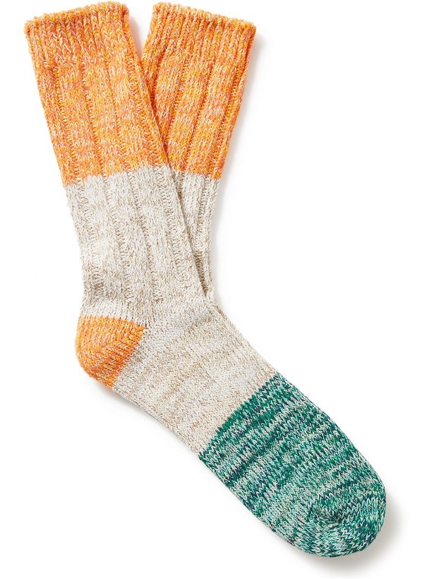Photo: Thunders Love - Colour-Block Recycled Cotton-Blend Socks