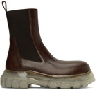 Rick Owens Burgundy Beatle Bozo Tractor Boots