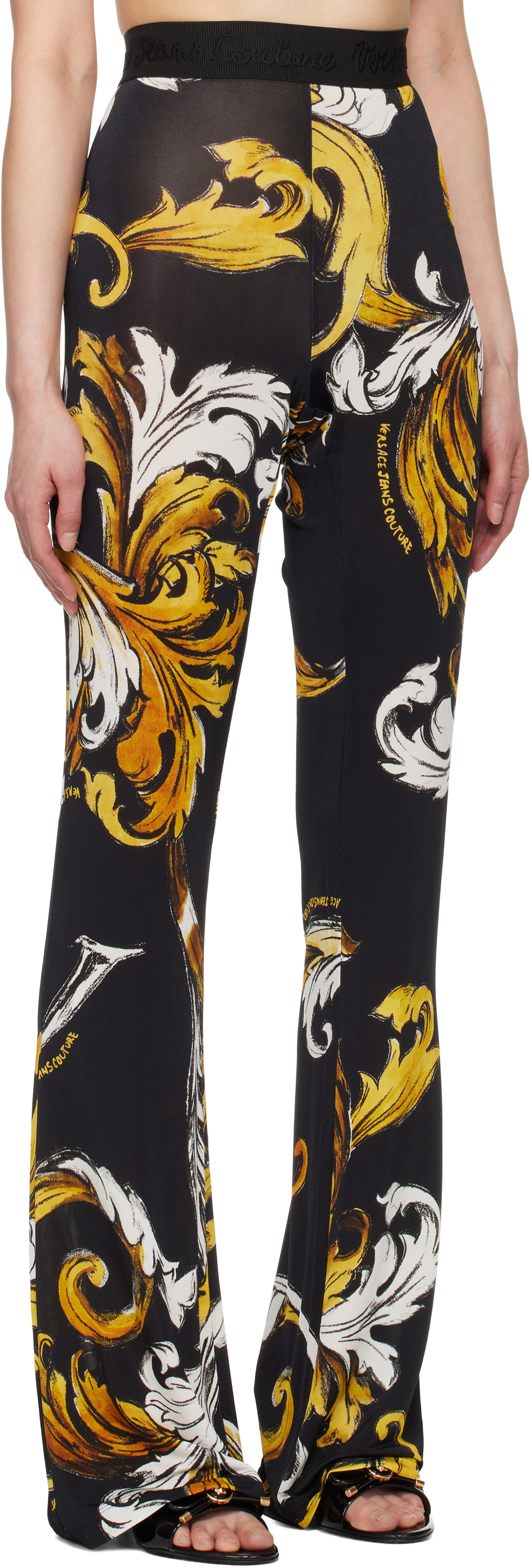 Versace Jeans Couture Black Flared Leggings