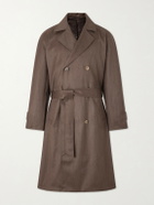 De Bonne Facture - Grandad Double-Breasted Wool and Cotton-Blend Coat - Brown