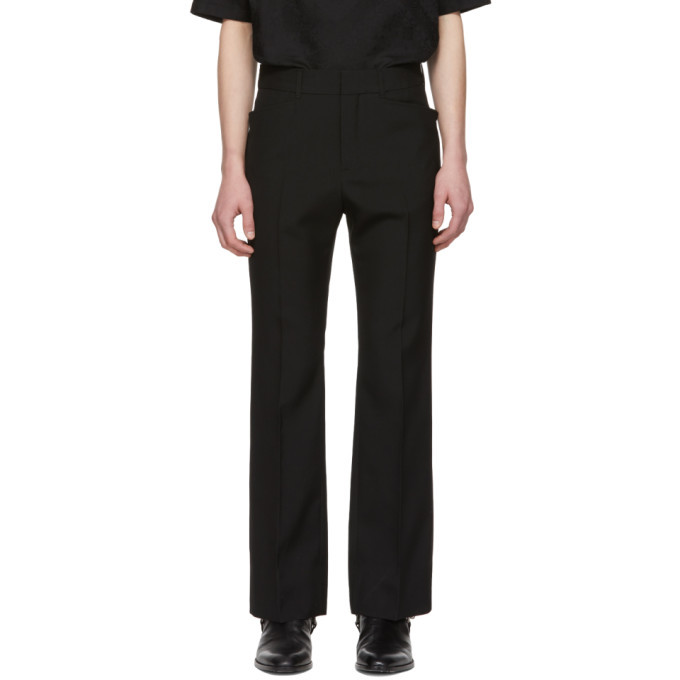 Photo: Saint Laurent Black Wool Flare Trousers