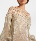 Oscar de la Renta Embellished silk-blend gown