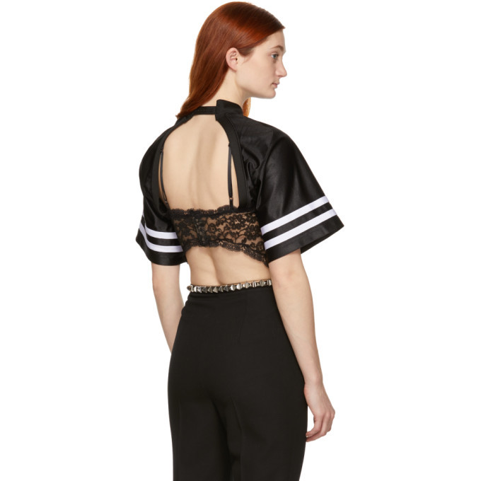 Alexander Wang Black Lace Jersey Hybrid T-Shirt Alexander Wang