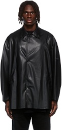 N.Hoolywood Black Faux-Leather Jacket
