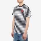 Moncler Men's Stripe T-Shirt in Dark Grey