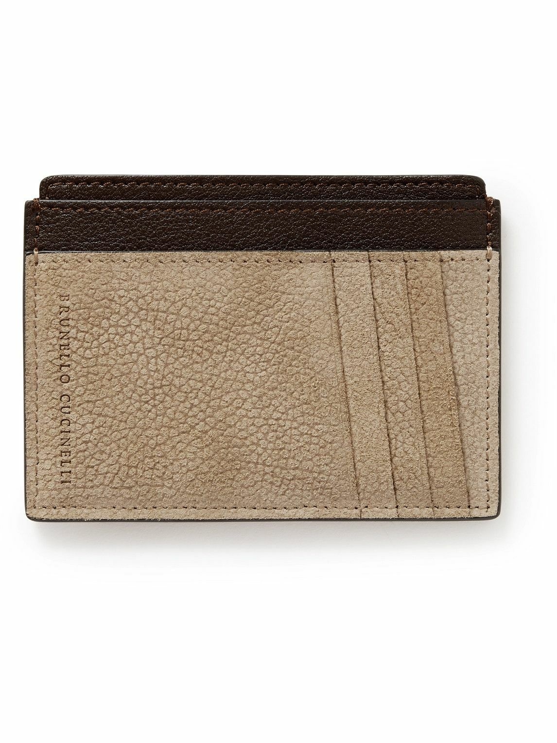 Photo: Brunello Cucinelli - Textured Suede and Full-Grain Leather Cardholder