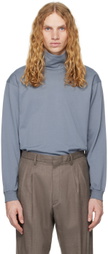 AURALEE Blue Luster Plaiting Turtleneck