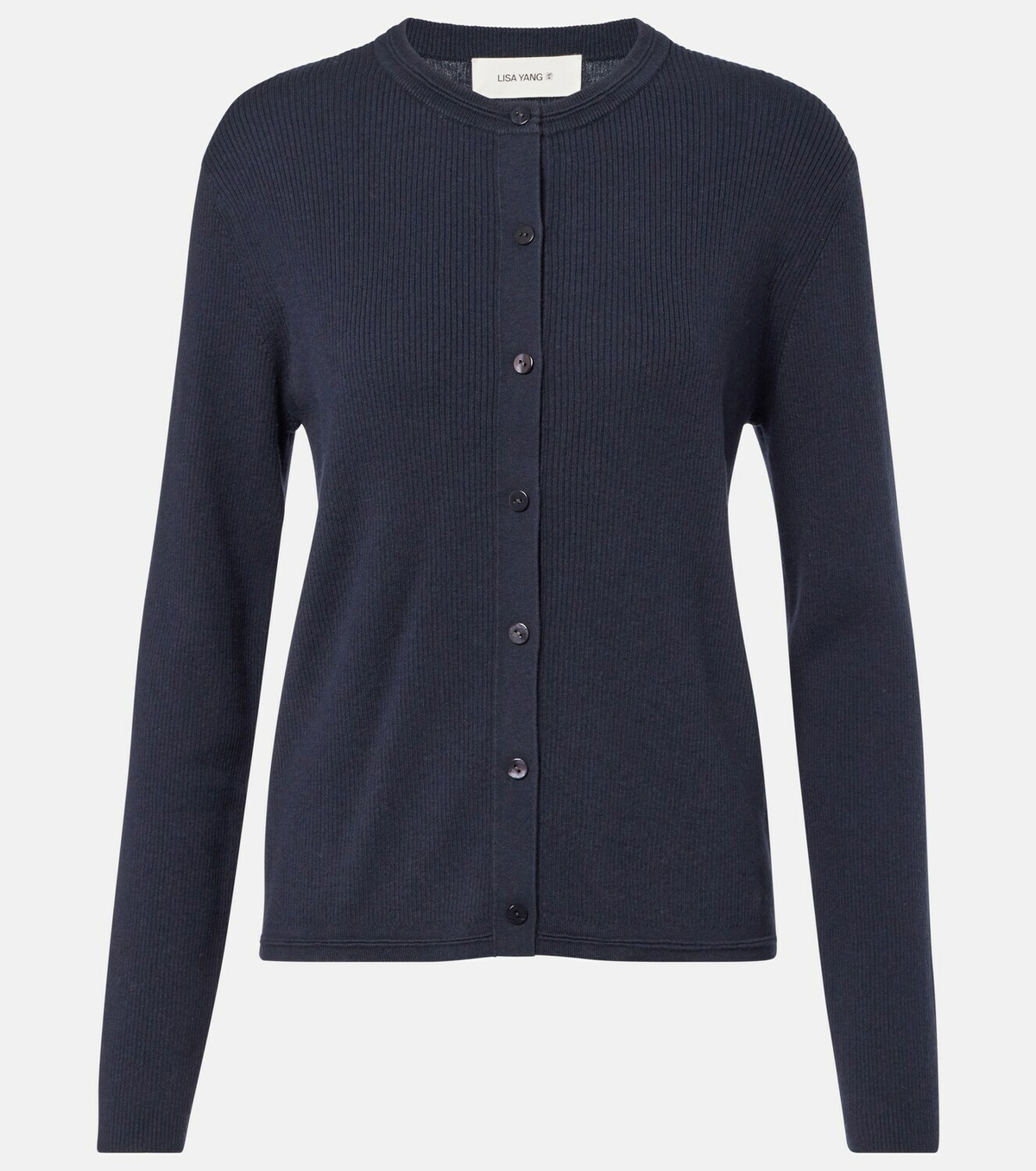 Lisa Yang Abeena ribbed-knit cotton and cashmere cardigan